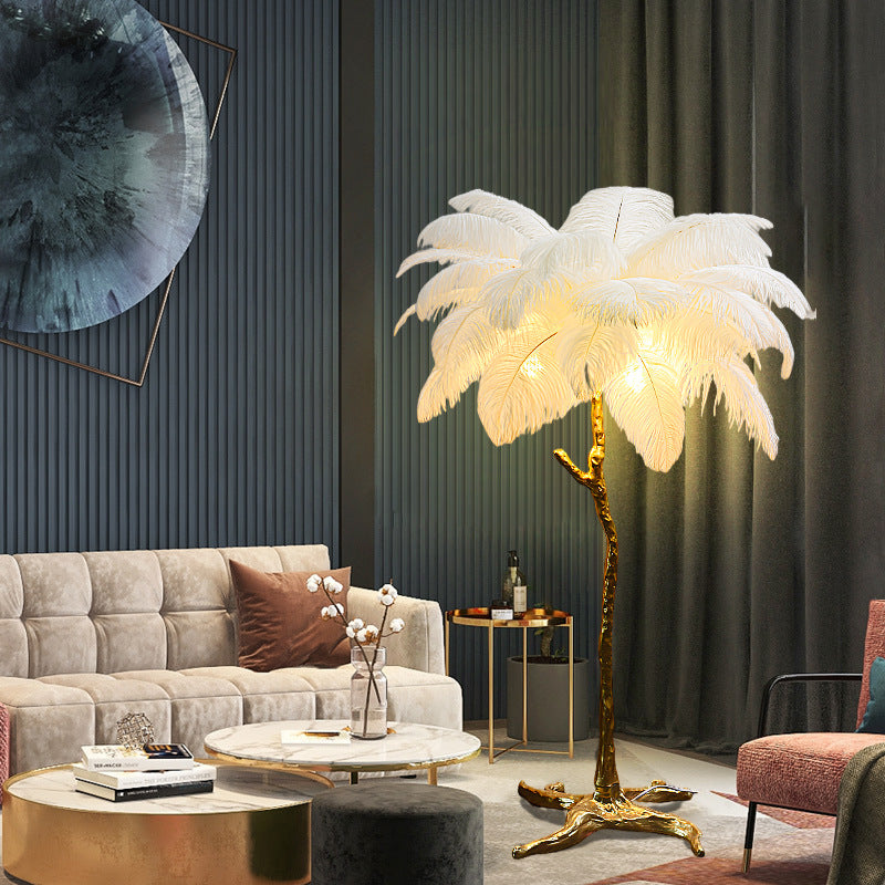 Copper Feather Floor Lamp