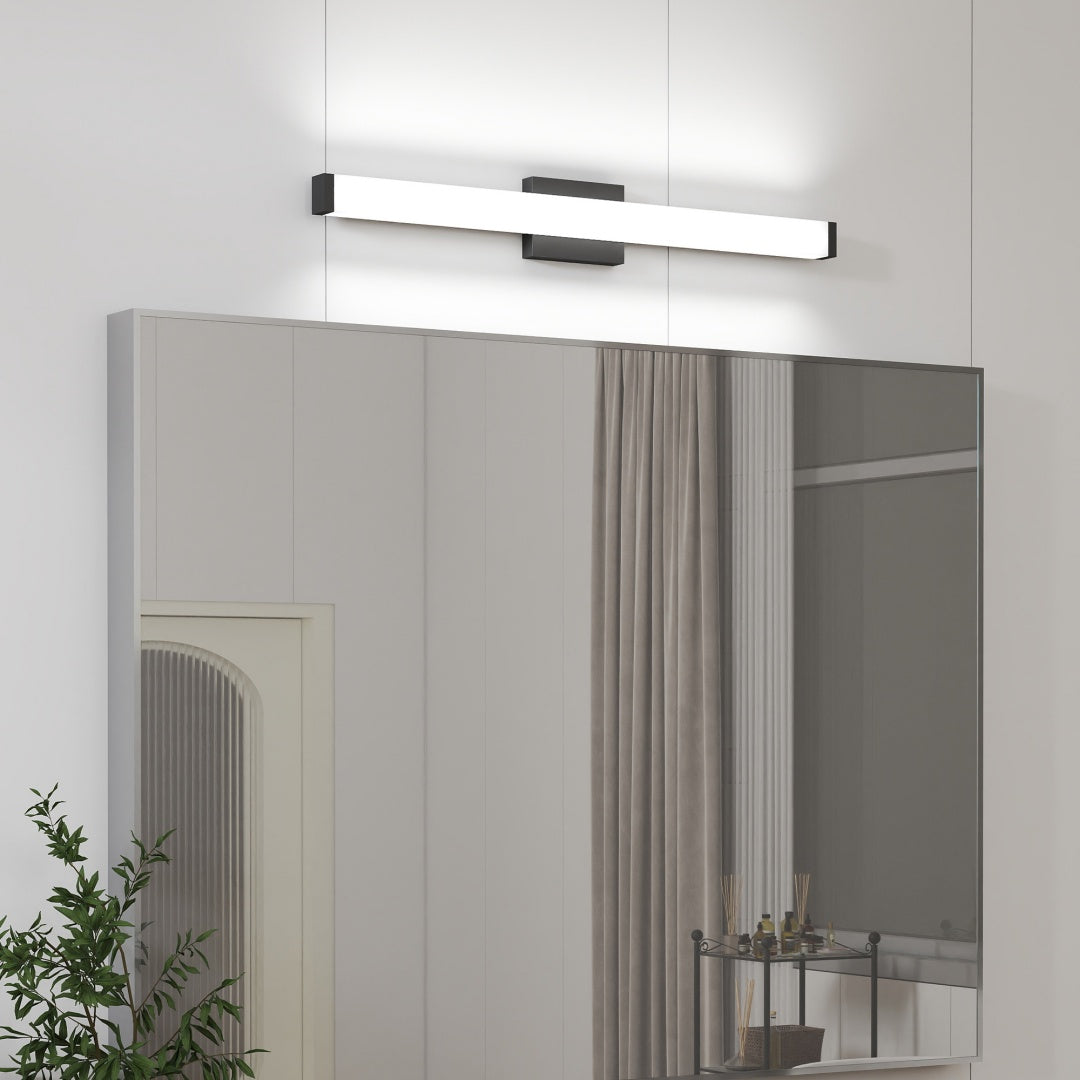 Luz para Tocador de Baño Negro - 33 Pulgadas Luces Modernas para Tocador de Baño - 18W Luces LED para Baño Sobre el Espejo Luz Blanca Fría 6000K