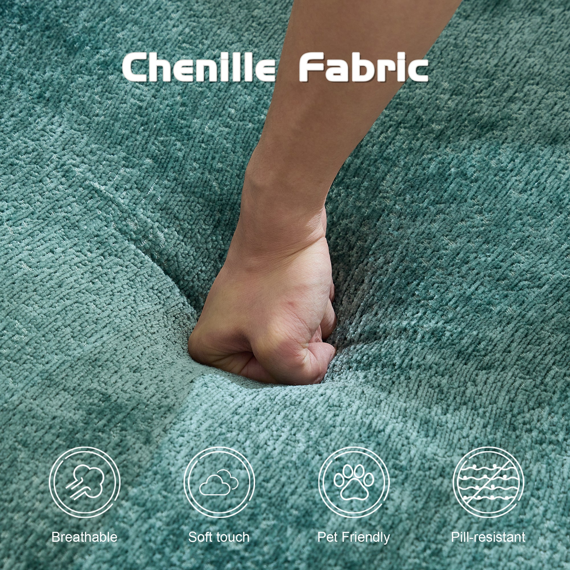 Dark Green Chenille Sofa