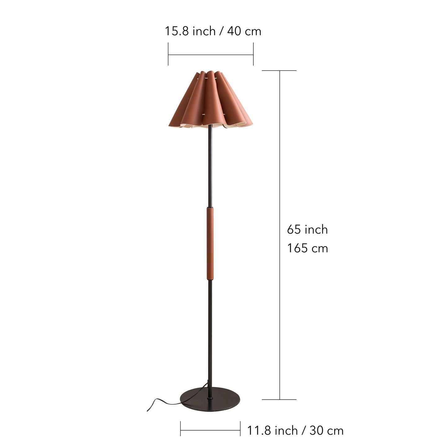 Floor Lamp With Leather Lampshade Perfect For Living Rooms, Bedrooms, Offices