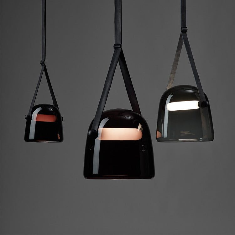 Leather Strap Glass Chandelier