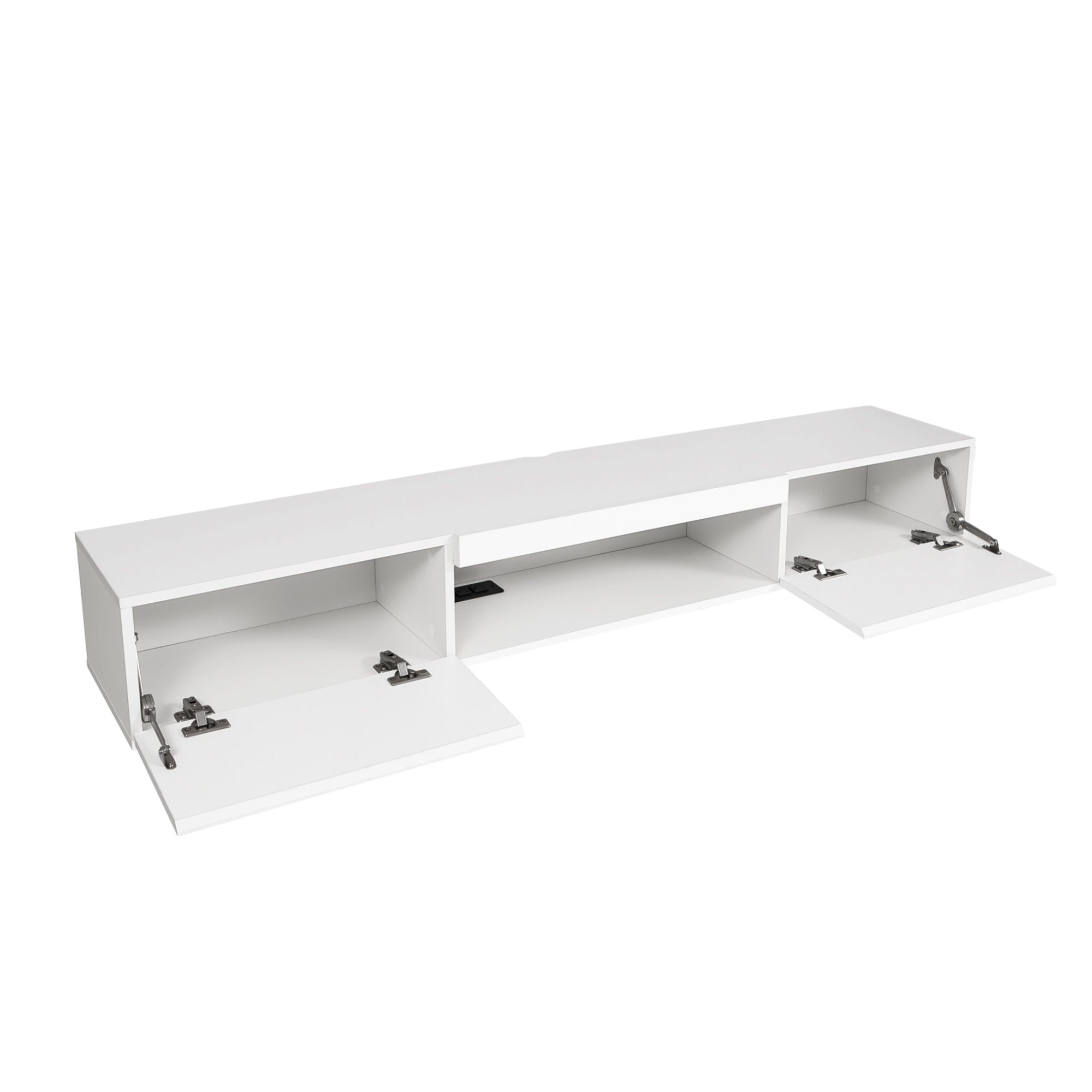 Soporte de TV Flotante Montado en la Pared con 16 Colores de LEDs, Soporte de TV Moderno, Gabinete de TV Flotante Centro de Entretenimiento para TV de 55 60 65 Pulgadas, Blanco