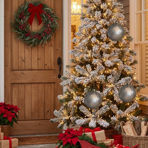 4-piece 4.7-inch Christmas Ball Ornaments, Glass Hanging Decorations For Holiday Tree And Party Decor, FBA Shipped, Prohibited From Sale On The Temu Platform