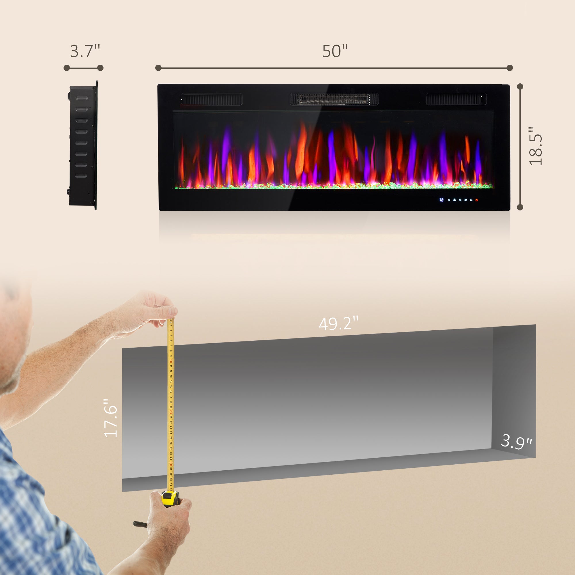 Modern Recessed Electric Fireplace