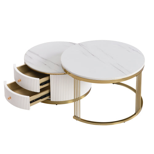 White Round Nesting Tables