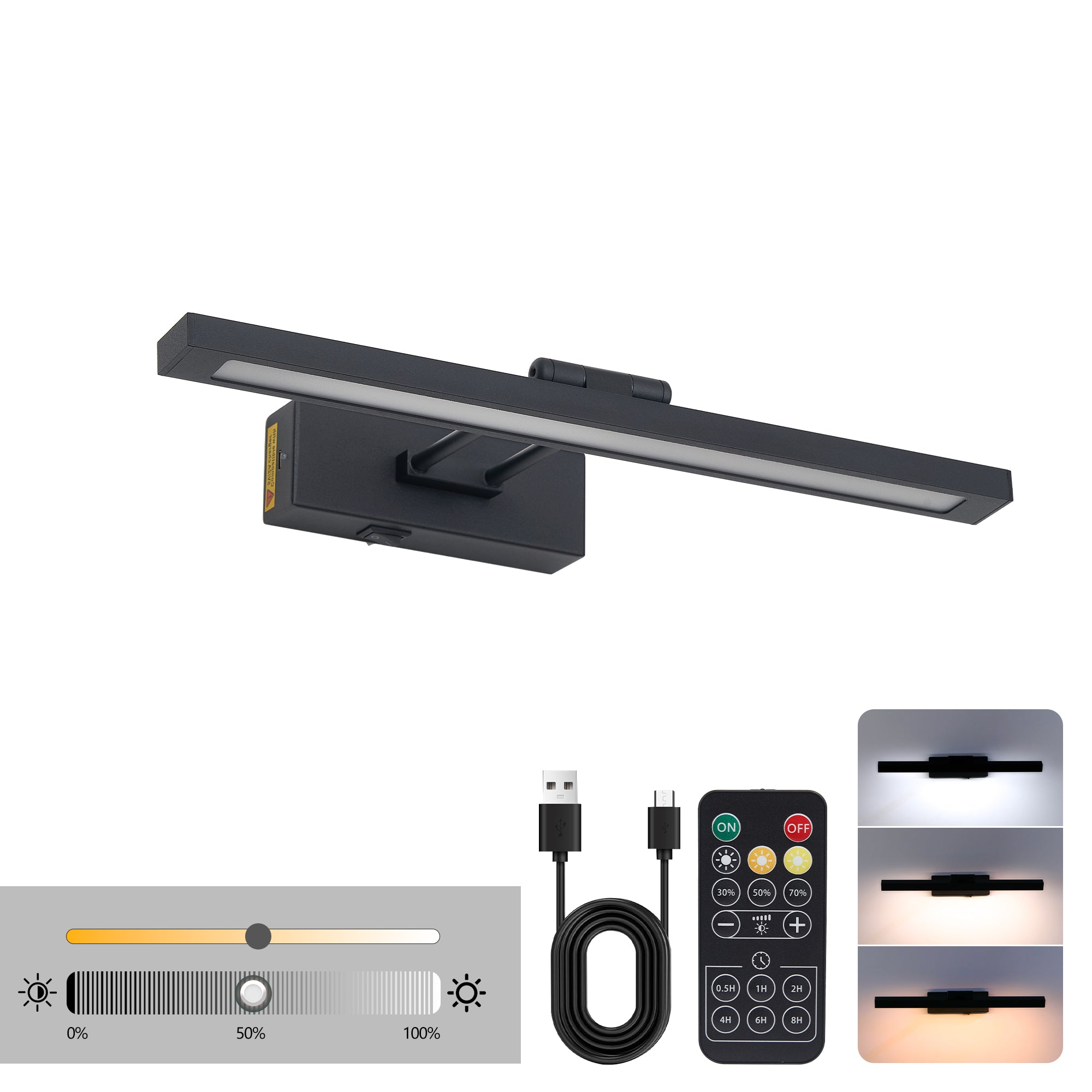 Black Remote-Control LED Picture Light