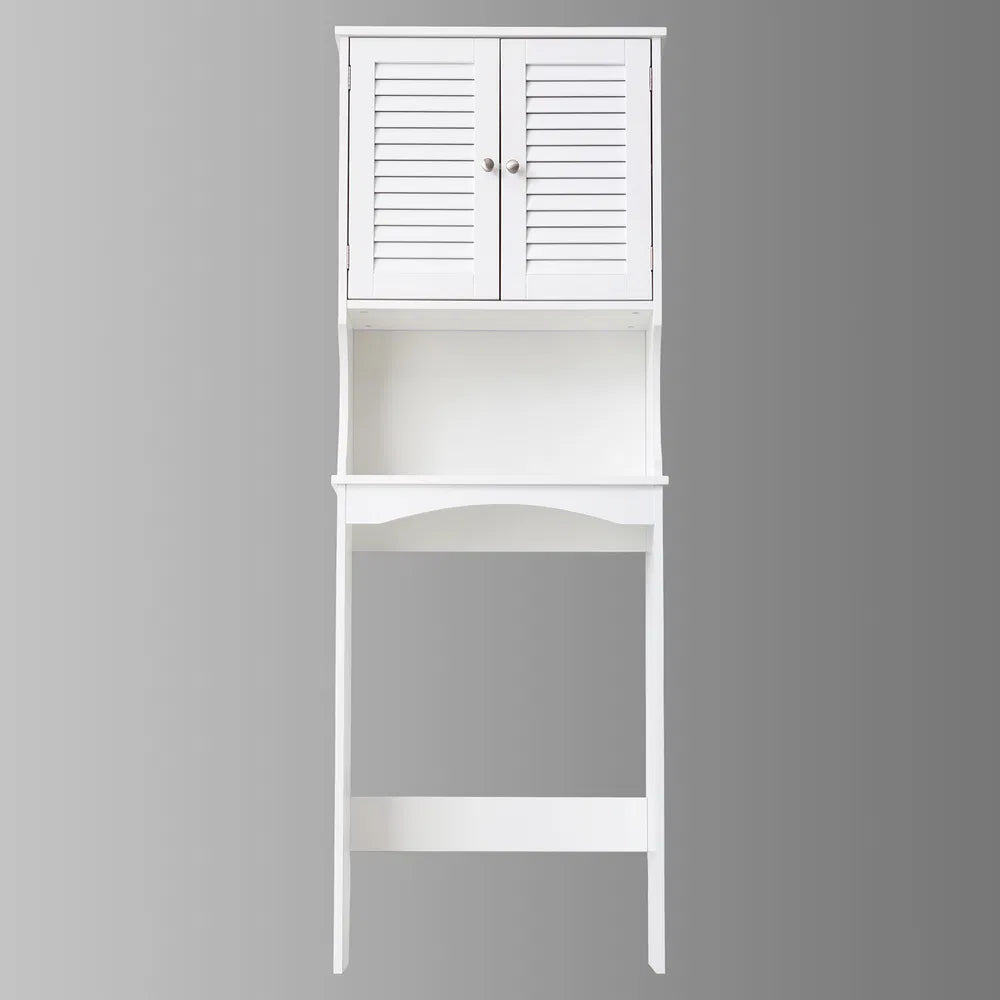 White Louvered Bathroom Cabinet