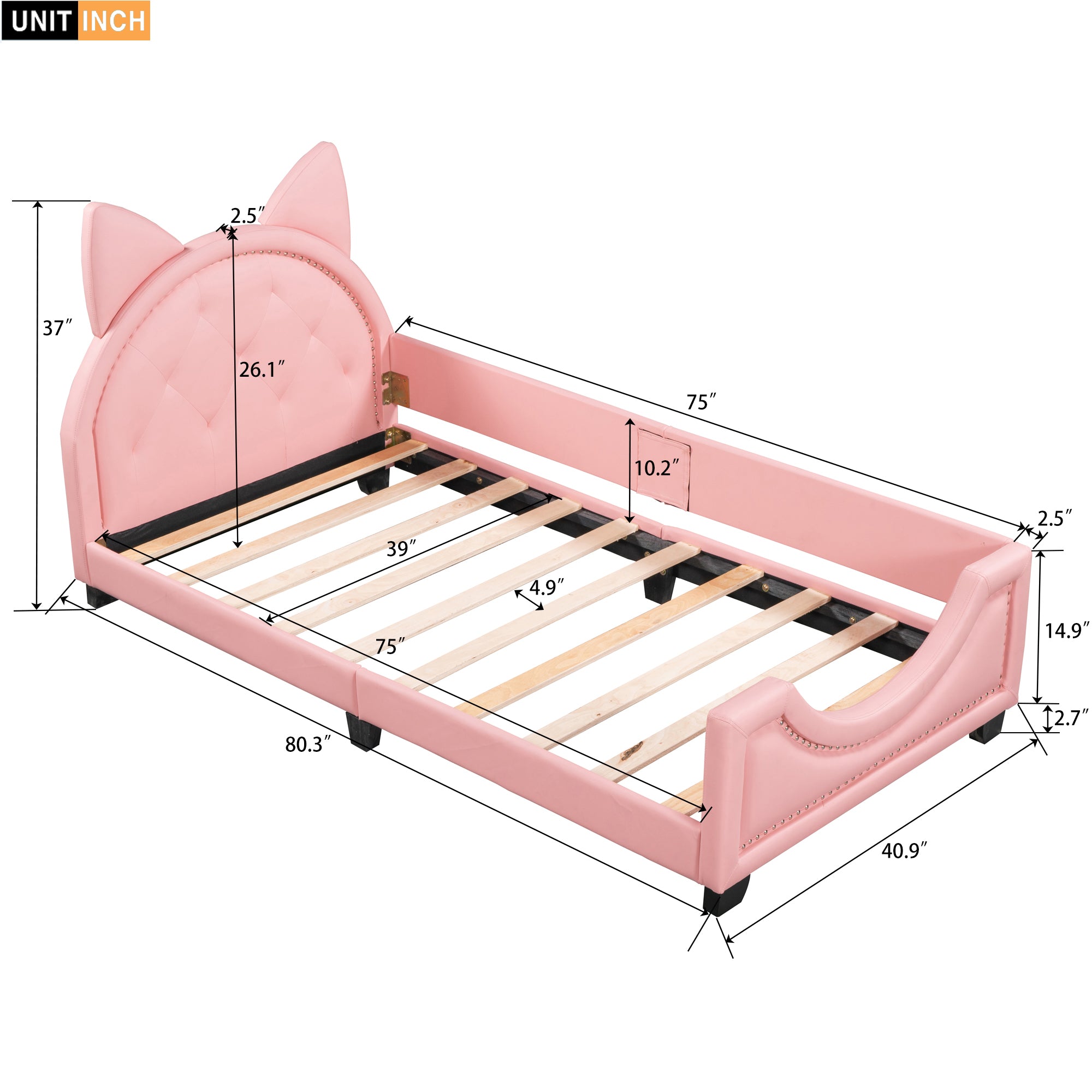 Pink Cushioned Sofa Bed