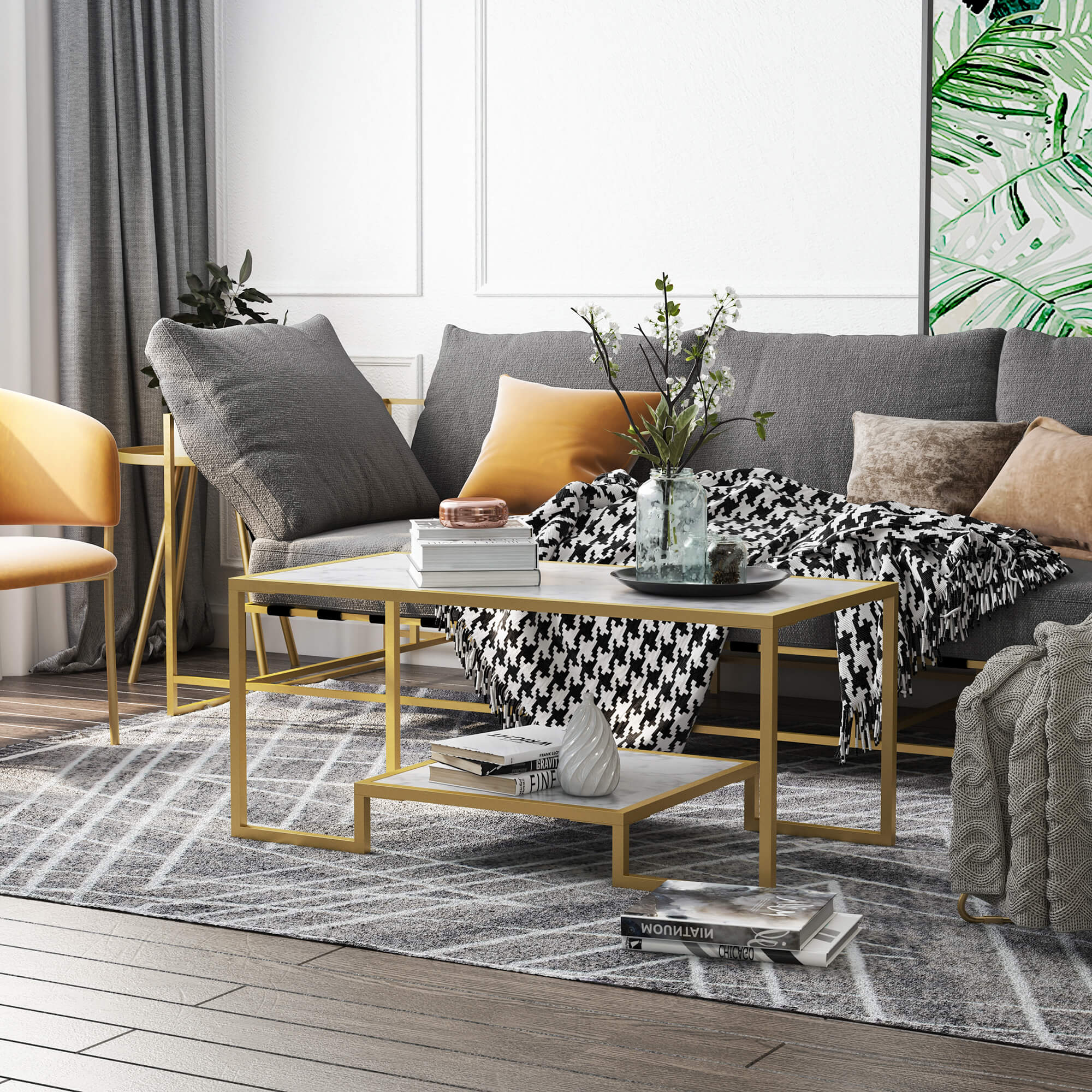 Marble Print Coffee Table