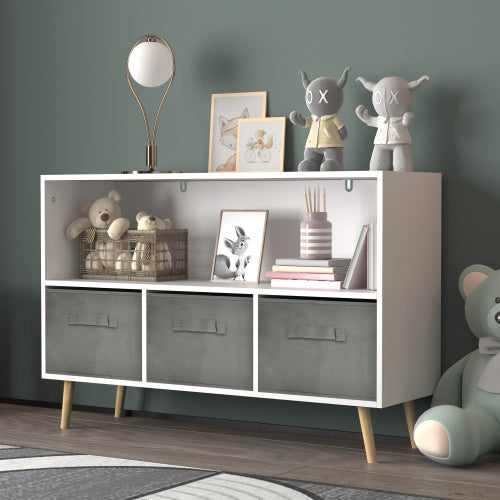 White Fabric Kids Bookshelf