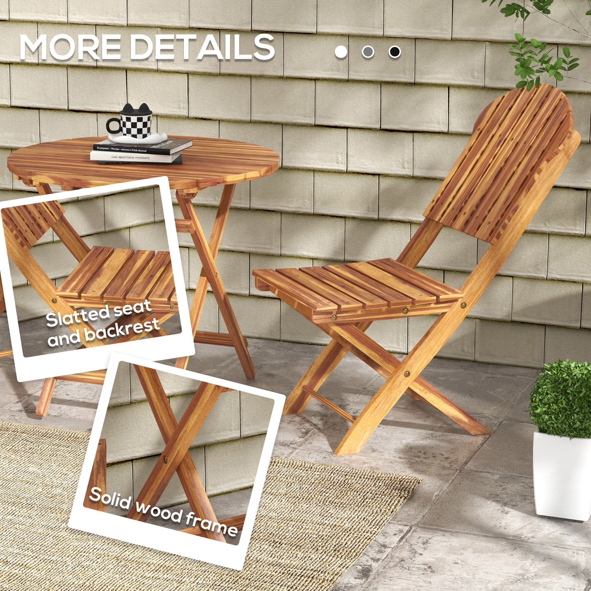 Acacia Wood Bistro Set
