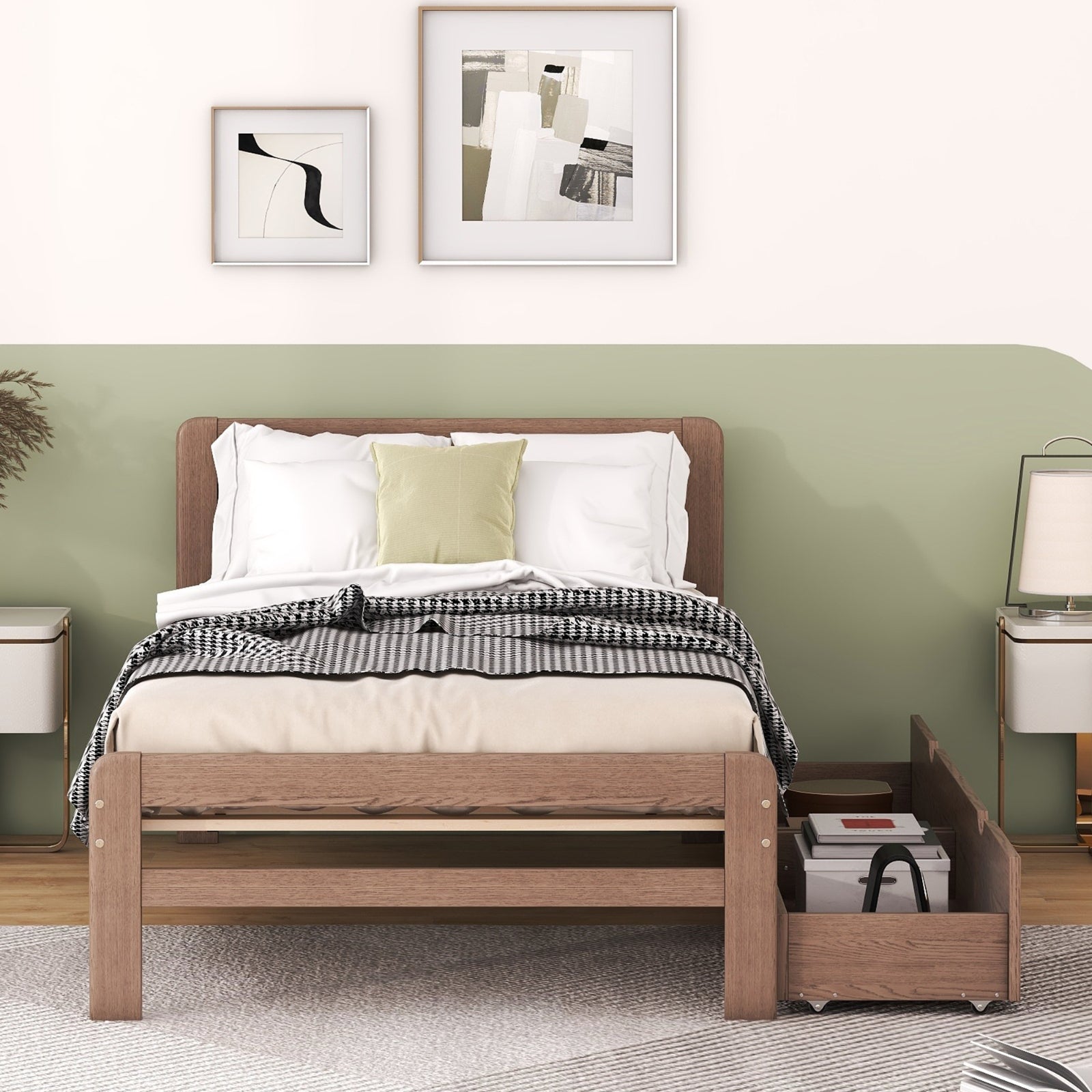 Walnut Platform Bed Frame