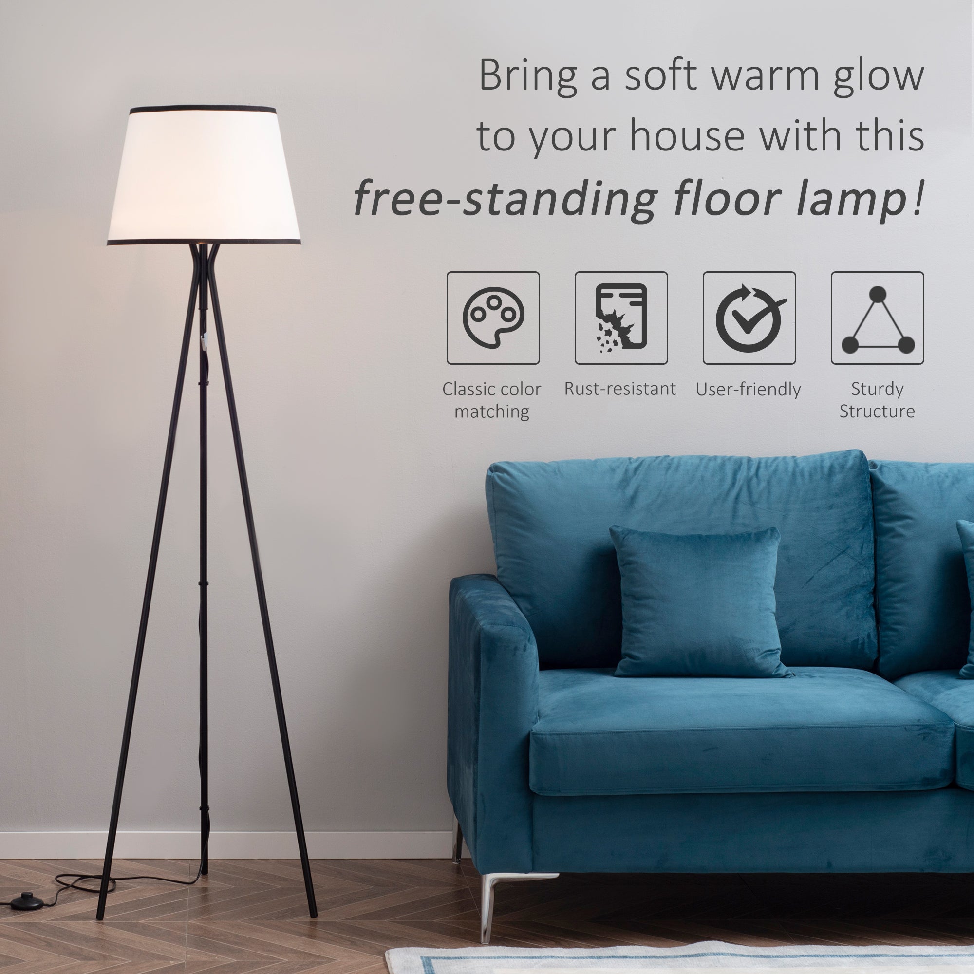 Metal Tripod Floor Lamp