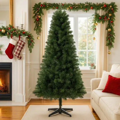 6FT Unlit Artificial Christmas Tree With 490 Tips, PVC Full Branches, Classic Green Holiday Tree With 4-Leg Plastic Stand For Indoor Home Decoration--Self-pick Up Is Not Supported.