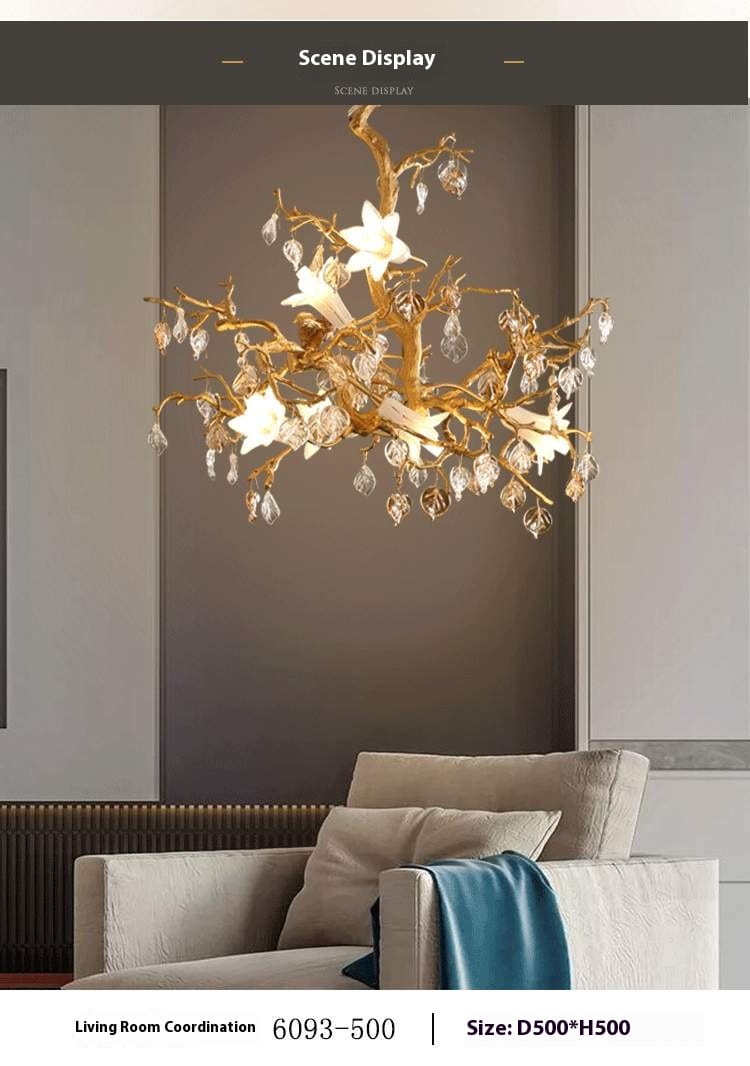 Copper Branch Chandelier Creative Crystal Chandelier