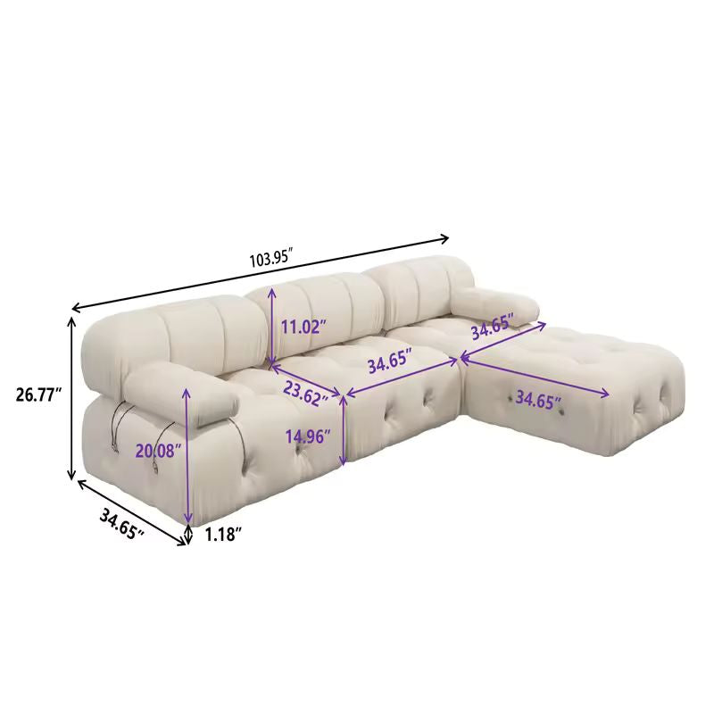 Muebles Nórdicos Modernos para Apartamento Sofá de Diseño con Hebilla de Tela para Sala de Estar Sofá de Esponja Lujo Ligero para Diseño con Cerradura