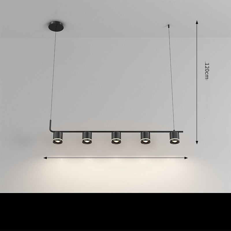 Black Modern Chandelier 5-Head Stepless Dimming