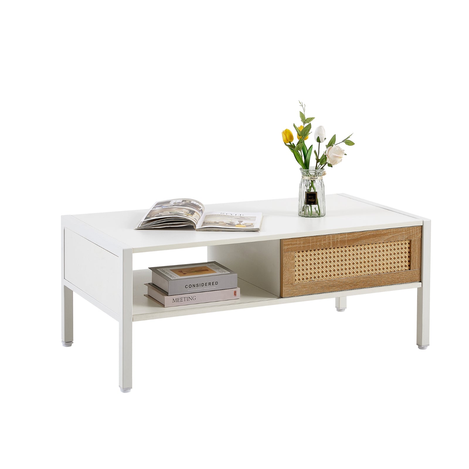 Rattan Sliding Coffee Table