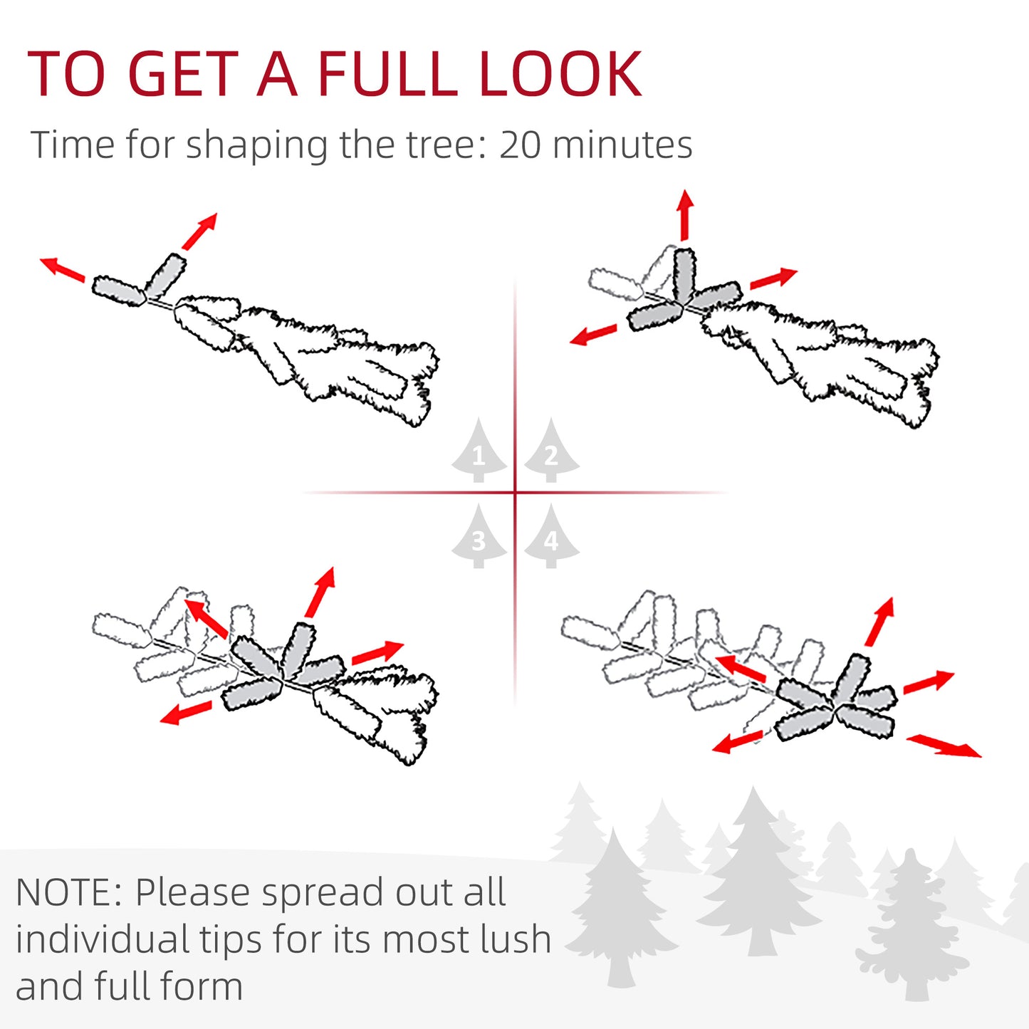 HOMCOM 7ft Snow Flocked Artificial Christmas Tree With 1401 Tips, Foldable Metal Stand, Easy Assembly, Hinged Xmas Tree For Home, Office, Holiday, Green