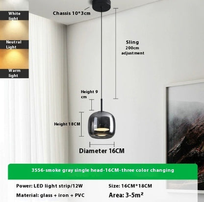 Italian Minimalist Dining Room Glass Chandelier