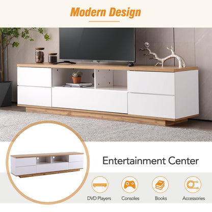 Modern TV Stand For Up To 80'' TVs, Media Console With Multi-Functional Storage