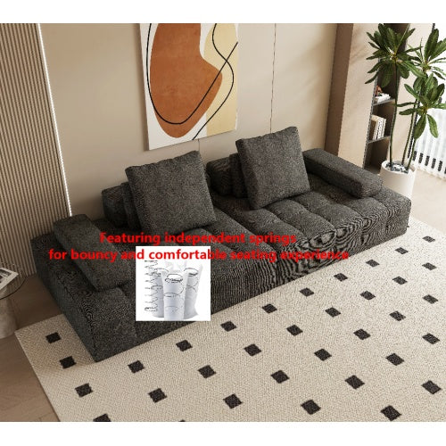 Sofá para la sala de estar, sofá tipo loveseat moderno con asientos extra profundos, reposabrazos cómodos, sofás para sala de estar en apartamento o lounge, ensamblaje fácil, gris