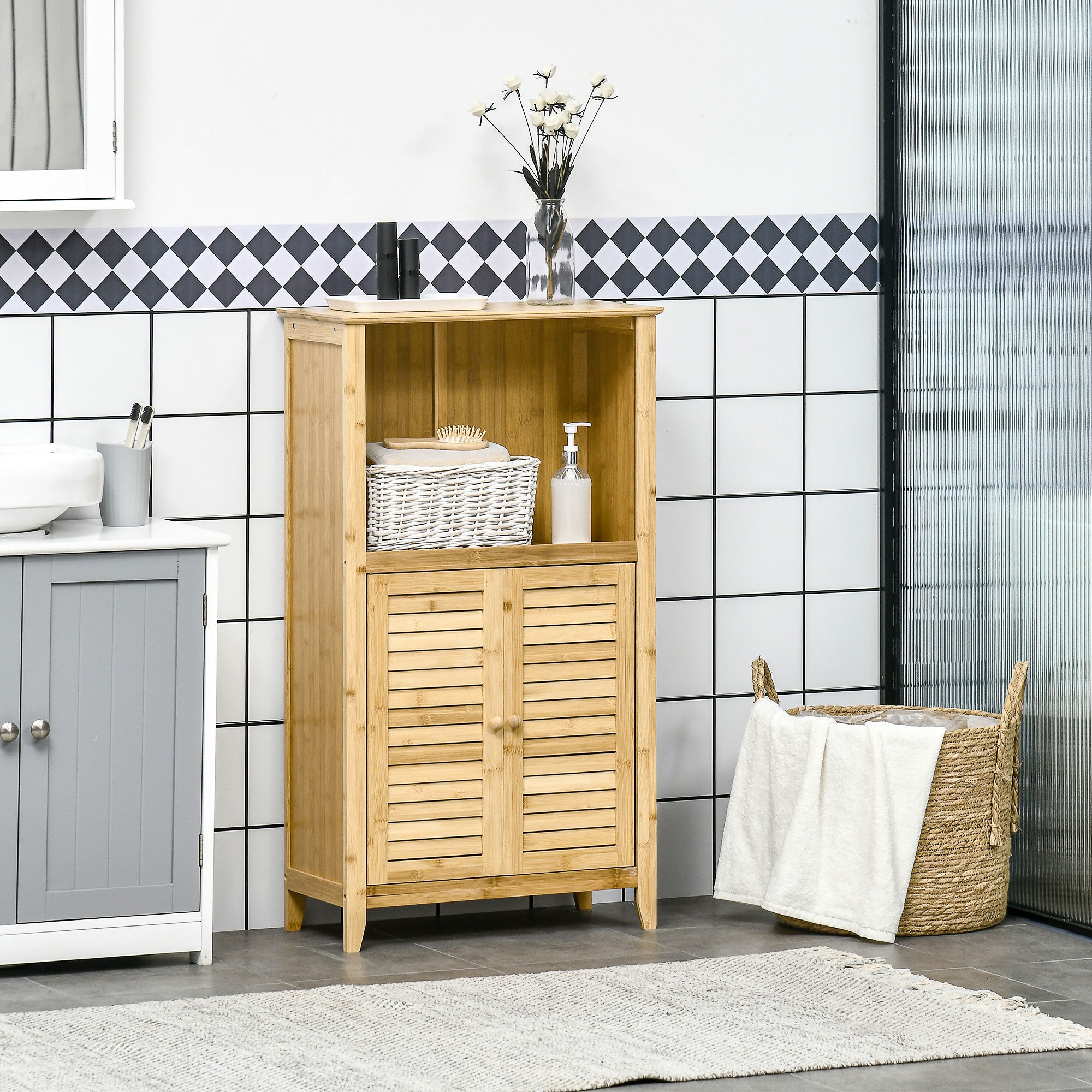 Bamboo Storage Floor Cabinet
