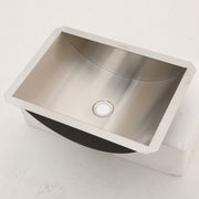 Lavabo de Baño de Montaje Inferior en Acero Inoxidable con Acabado de Níquel Cepillado y Desagüe de Elevación, Fácil de Limpiar, Duradero, Reductor de Ruido