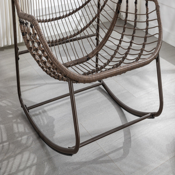 Pink Rattan Rocking Chair
