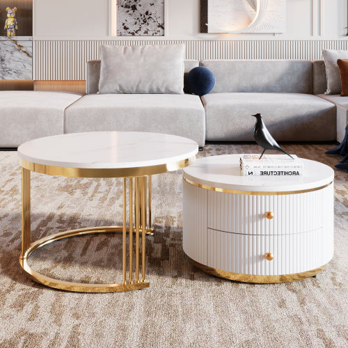 White Round Nesting Tables