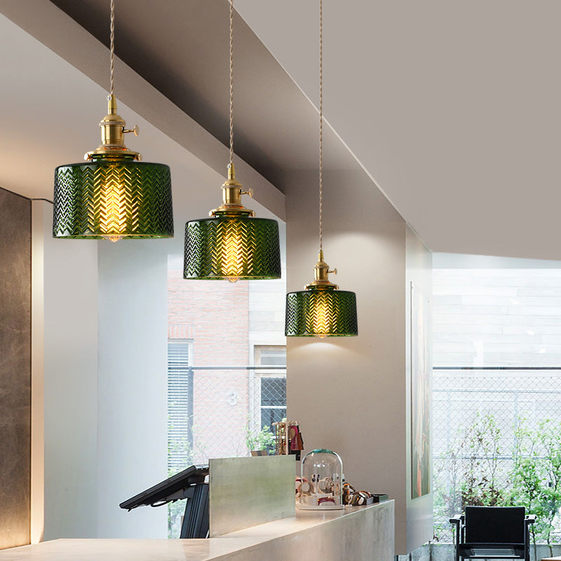 Copper Glass Chandelier Retro Style Multi-Size