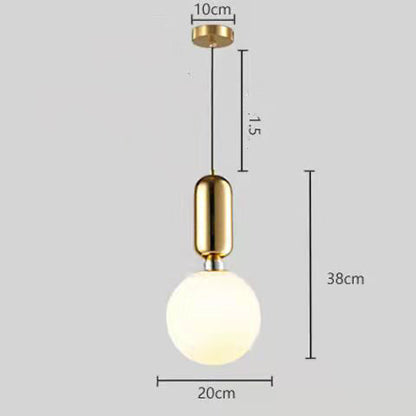 Single Head Glass Ball Chandelier Restaurant