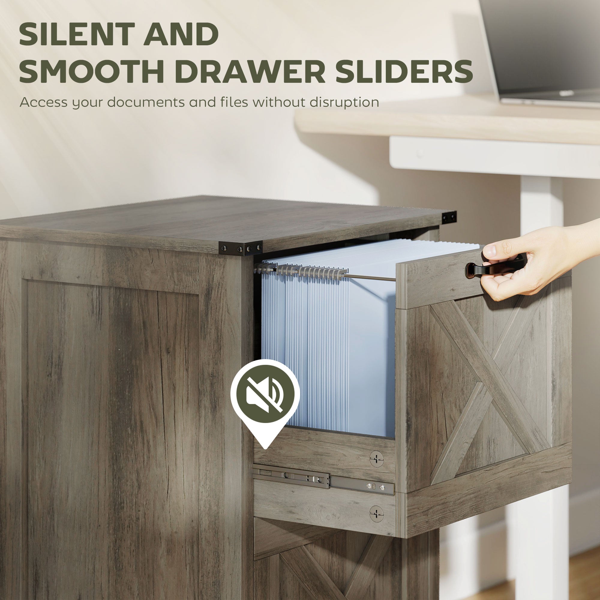 Rustic Wood File Cabinet