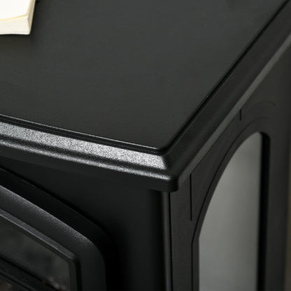 Electric Fireplace Heater Freestanding Fireplace Stove with 3-Side Realistic Flame Overheat Protection 750W/1500W