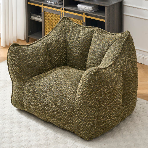 Sofá-Cama de Bolas de Peluche Comprimido - Relleno de Espuma de Alta Resiliencia, Silla de Salón de Boucle Ultra Suave para Una o Dos Personas, Asiento Acogedor para la Sala de Estar para Leer, Jugar y Relajarse, Ahorro de Espacio por Vacío