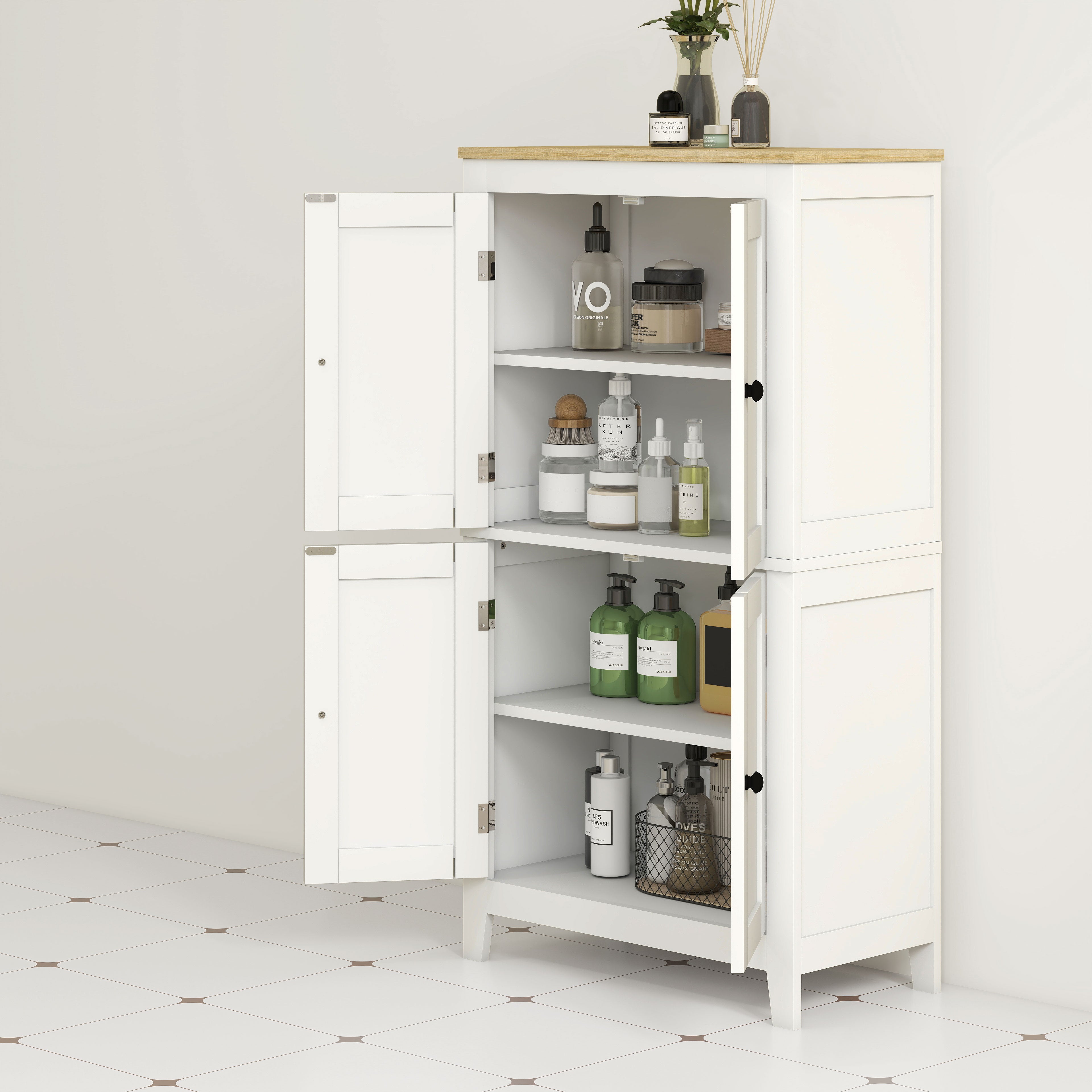 White Functional Storage Cabinet