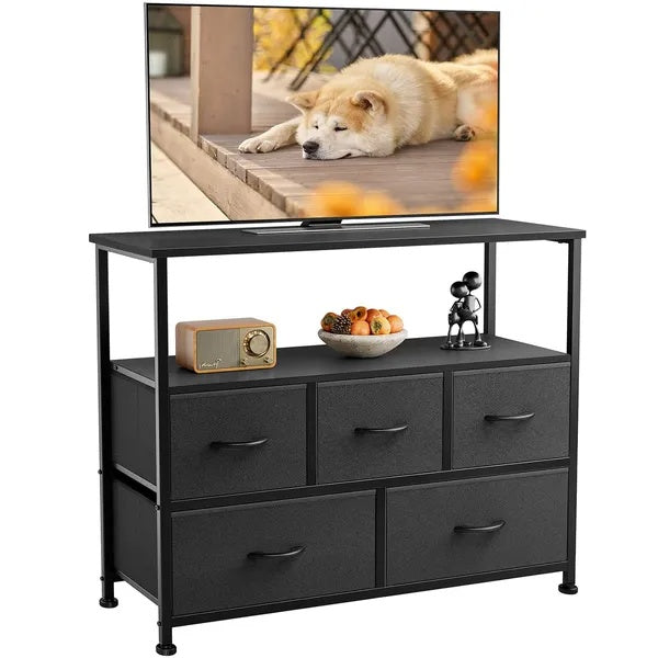 Gray Fabric Drawer Dresser