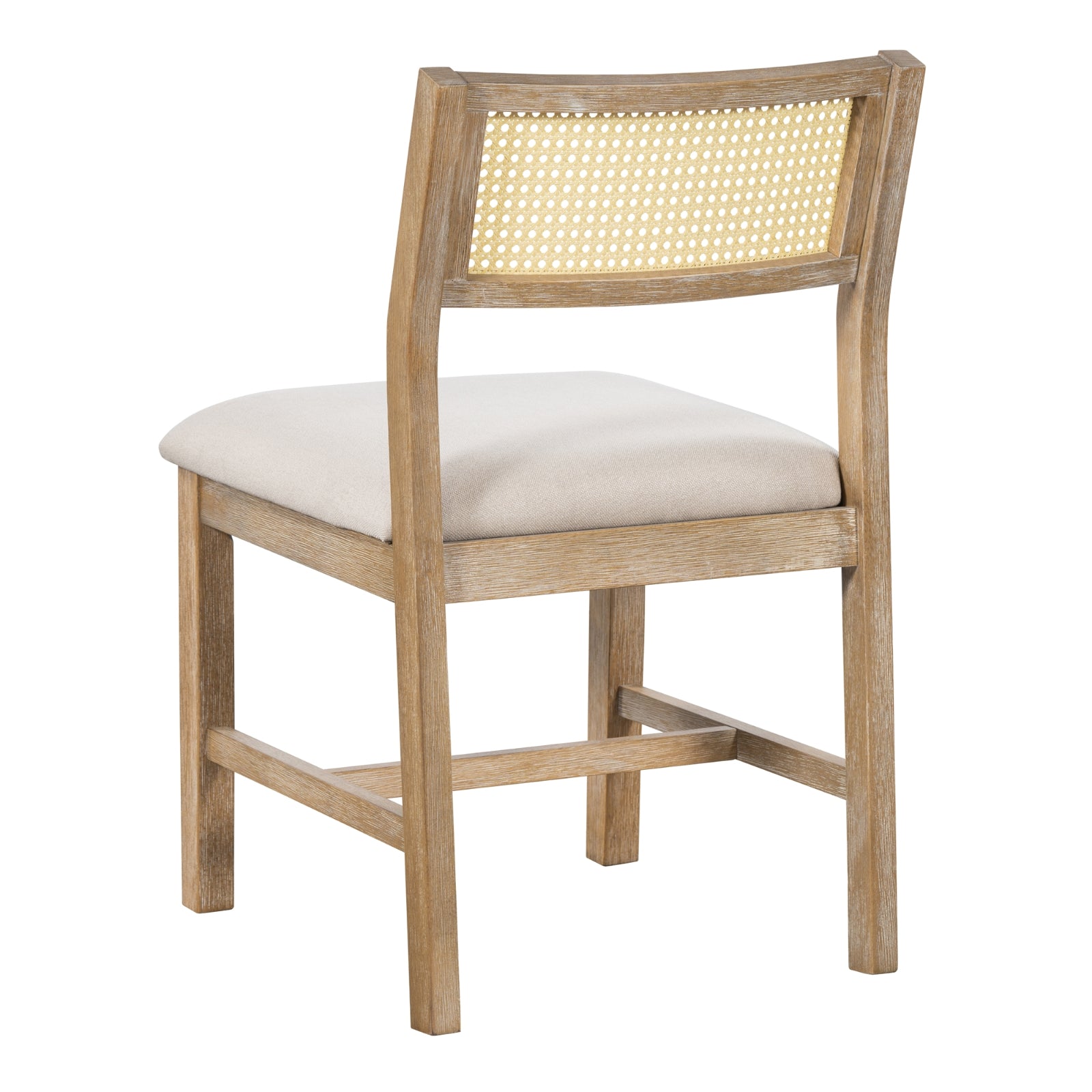 Conjunto de comedor TREXM de 6 piezas en estilo retro farmhouse, mesa rectangular y 4 sillas tapizadas con ratán