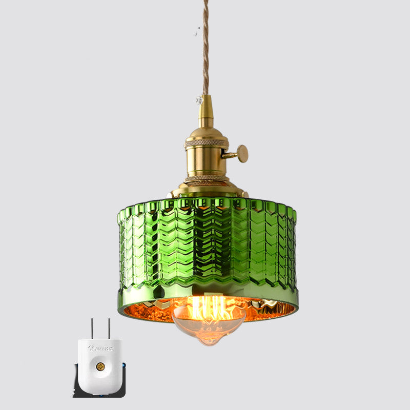 Copper Glass Chandelier Retro Style Multi-Size