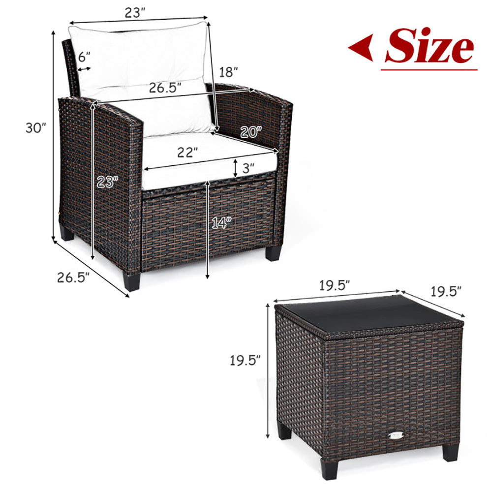 Washable Rattan Patio Set