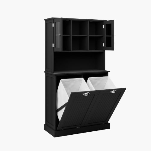Black MDF Laundry Cabinet