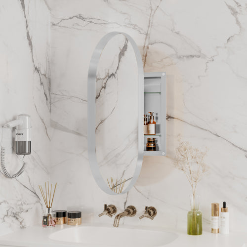 Metal Oval Wall Cabinet
