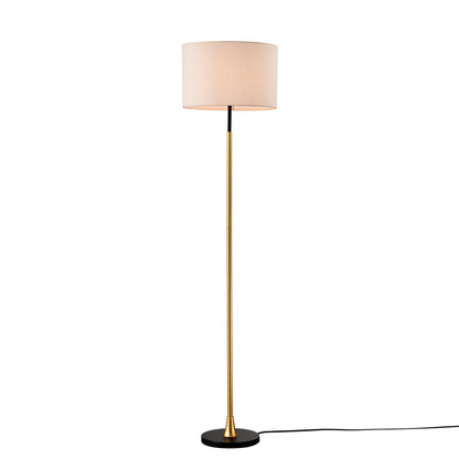 Floor Lamp For Living Room With Beige Lampshade, Standing Lamp Tall Industrial Floor Lamp Reading For Bedroom, Office No Included Bulb -Matte Black Matte Gold