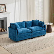 Sofá Nube Loveseat Otomana No Incluida, Sofá Seccional Moderno, Para Sala de Estar, Dormitorio y Apartamento, Cojín de Asiento Tapizado en Doble Capa Cómodo, Tejido de Chenilla Transpirable, Azul.SW5012BL