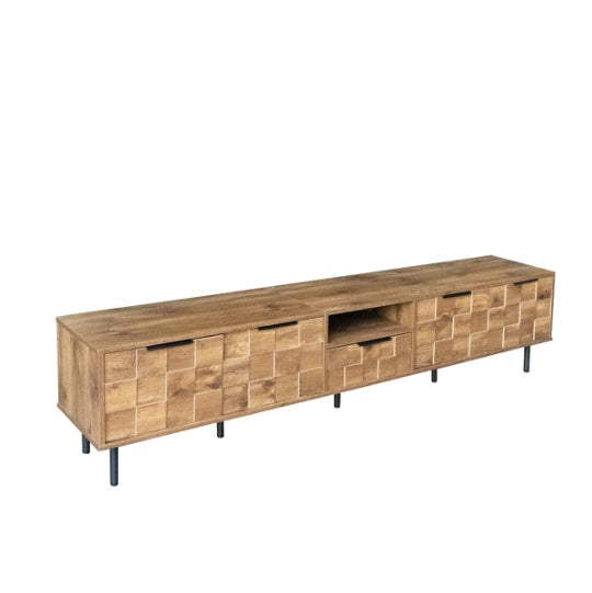 Soporte de TV de 78 pulgadas para TV de 85, 75, 65 pulgadas, Consolas de TV para sala de estar, Centro de entretenimiento de madera para TV con almacenamiento