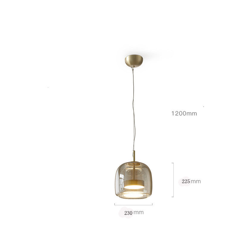 Cognac Glass Disc Chandelier