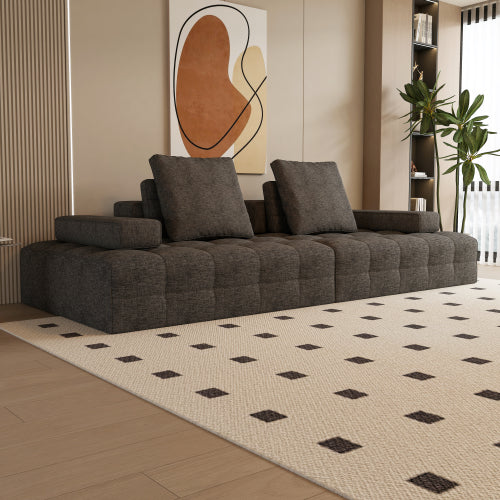 Sofá para la sala de estar, sofá tipo loveseat moderno con asientos extra profundos, reposabrazos cómodos, sofás para sala de estar en apartamento o lounge, ensamblaje fácil, gris