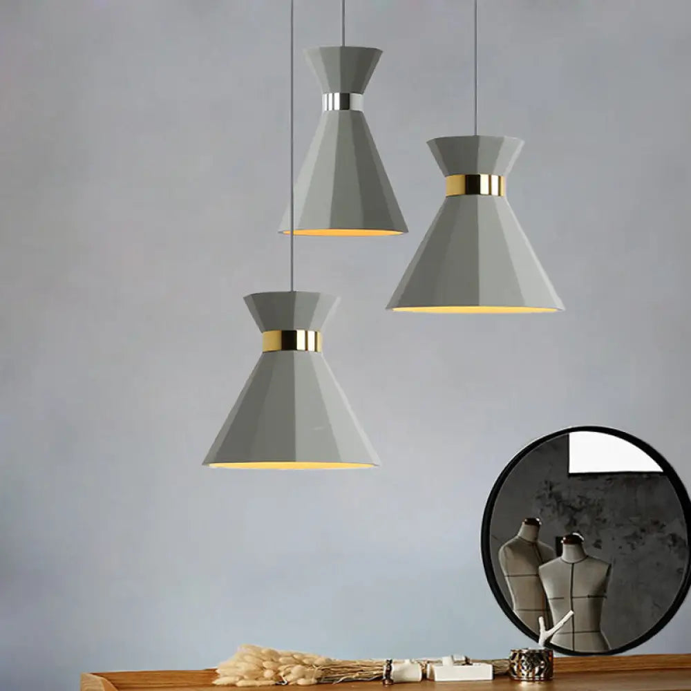 8.5"/10.5" Nordic Grey Cement Suspension Light - Head Hourglass Ceiling Pendant for Dining Room