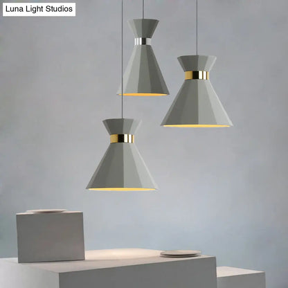 8.5"/10.5" Nordic Grey Cement Suspension Light - Head Hourglass Ceiling Pendant for Dining Room