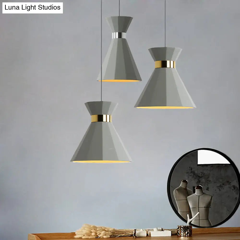 8.5"/10.5" Nordic Grey Cement Suspension Light - Head Hourglass Ceiling Pendant for Dining Room